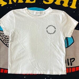 Talentless White Crop Top with Crew Neck and Logo